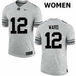 Women's Ohio State Buckeyes #12 Denzel Ward Gray Nike NCAA College Football Jersey Original DOF1644TD